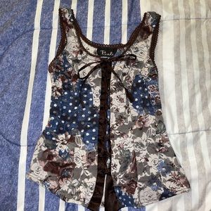 Vintage Bali Distressed Tie Top